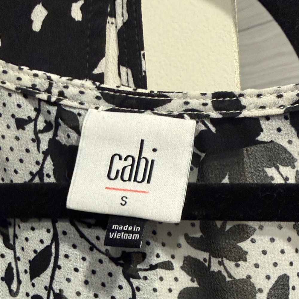 Lot of 4 CAbi Women's Blouses - Orange , Blue, Black, White Floral Set - Picture 2 of 9